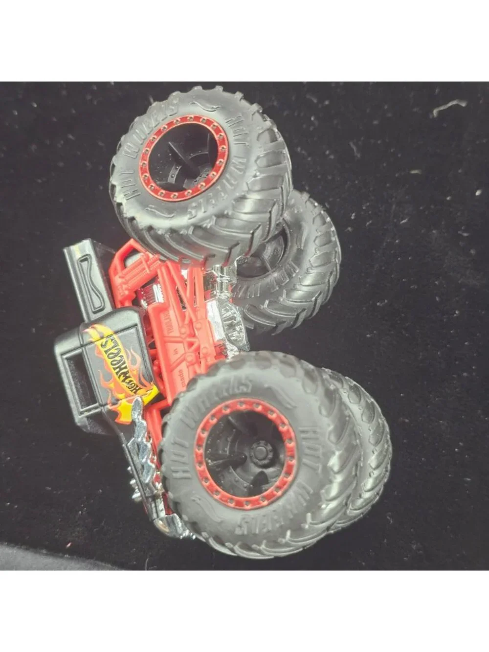 Hot Wheels Monster Truck Die-Cast Red & Black Bone Shaker Skull Flames Design